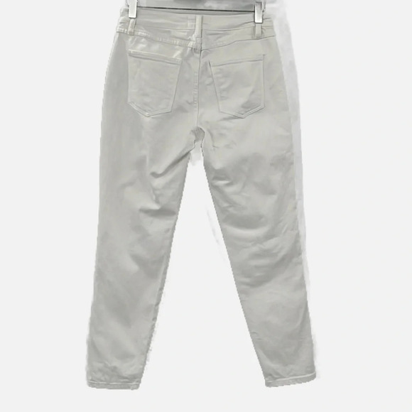 EVIDNT LA Tate Notched Hem Mid Rise Skinny Jean in White - Size 26 - Picture 6 of 11